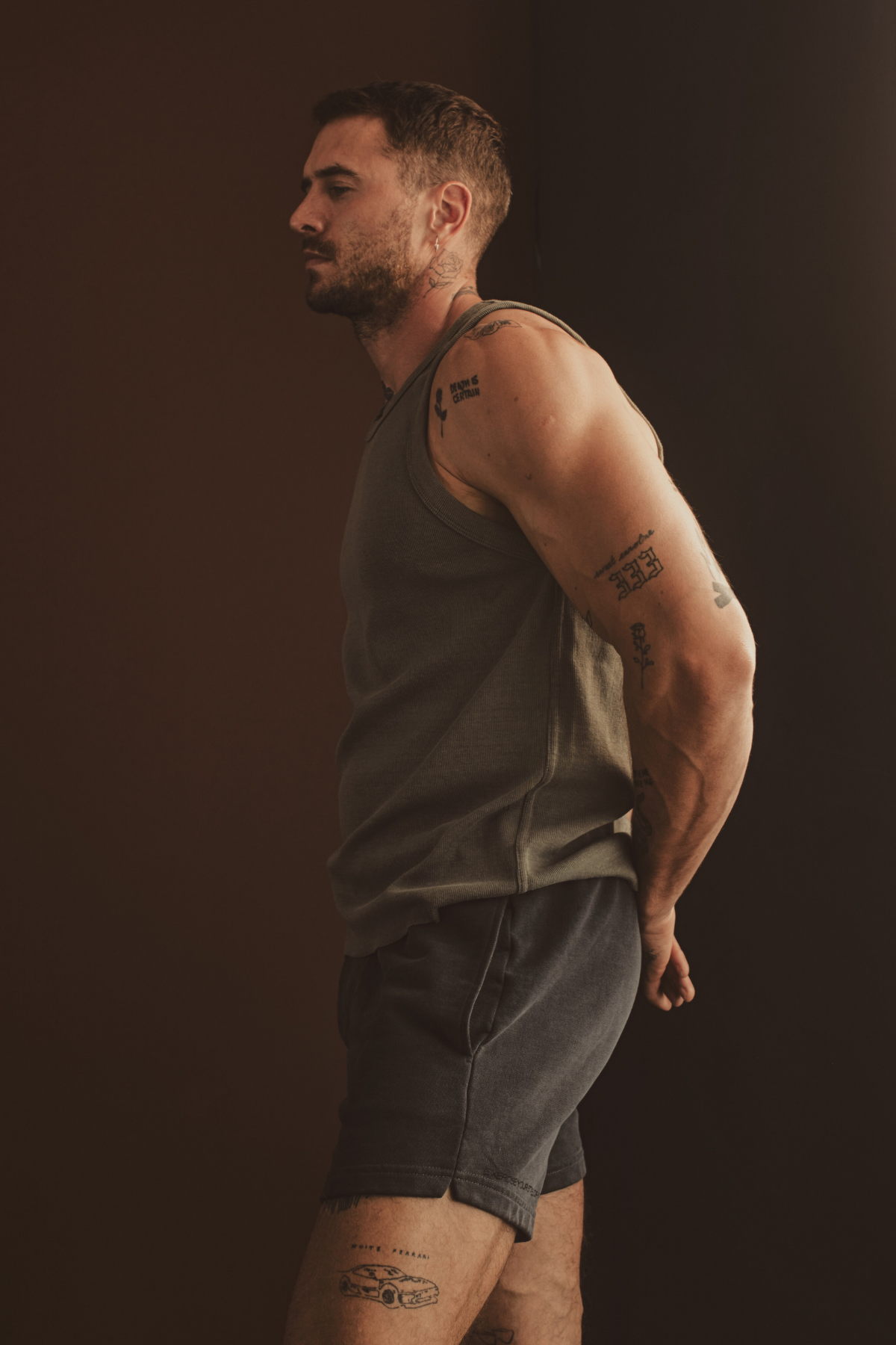 Ribbed Tank in Stretch Cotton