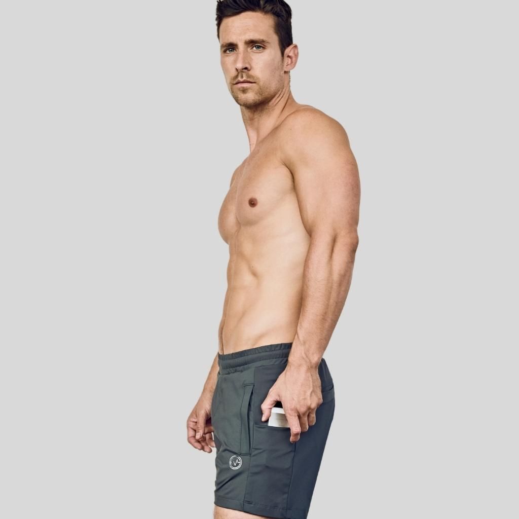 EYSOM Men&#39;s Grey 5-Inch Training Shorts