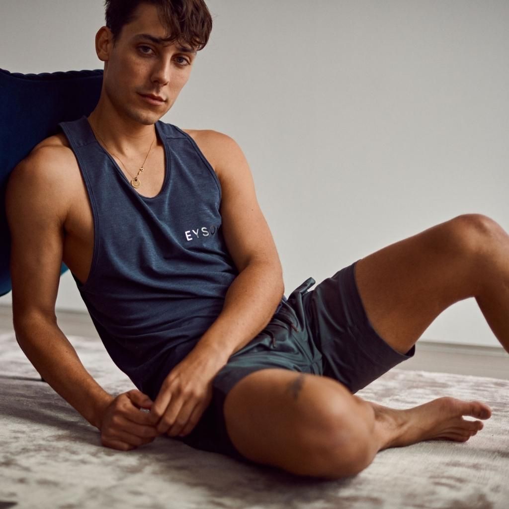 EYSOM Men&#39;s Navy Blue Fundamental Tank 