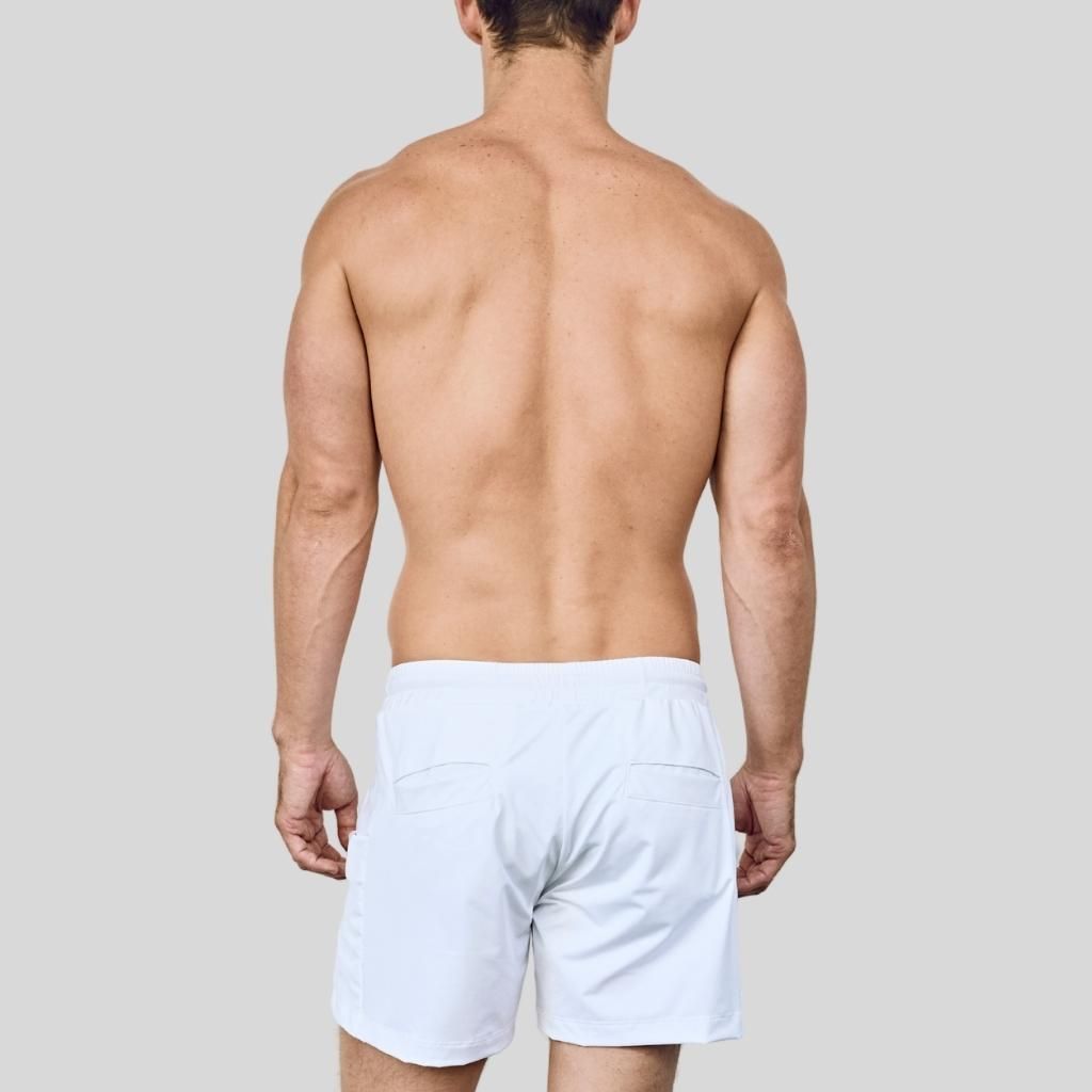 EYSOM Men&#39;s White 5-Inch Training Shorts