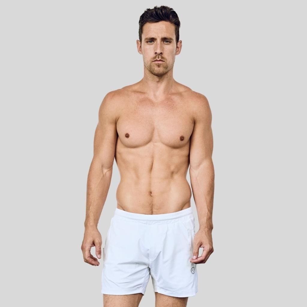 EYSOM Men&#39;s White 5-Inch Training Shorts