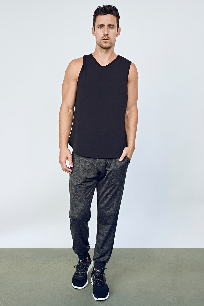 EYSOM Men&#39;s Charcoal and Black Refined Jogger Pant