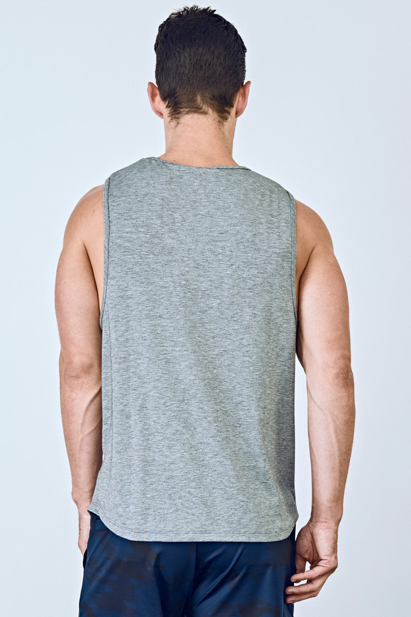 EYSOM Men&#39;s Grey Standard Muscle Tee