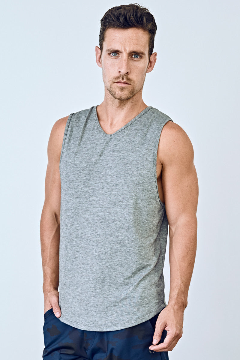 EYSOM Men&#39;s Grey Standard Muscle Tee